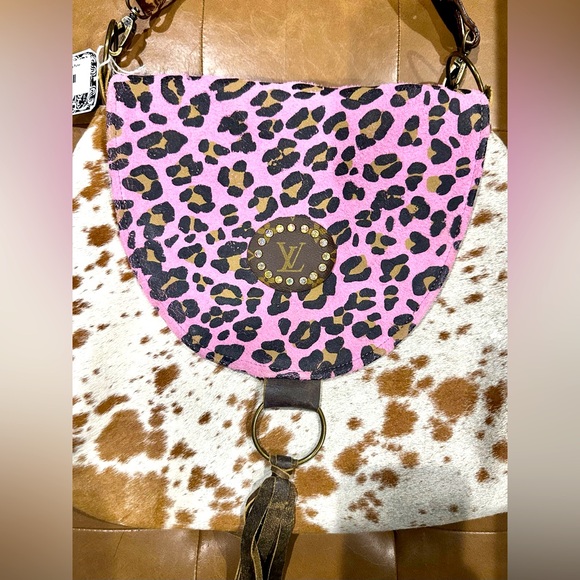 NWT Keep It Gypsy Pink Leopard & Hide Leather Trudy Bag Set - Picture 6 of 16